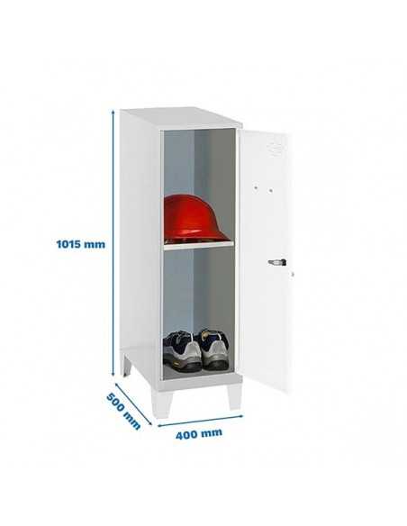 Armario Taquilla SIMON LOCKER Monobloque Mini + BAN. 915x400x500+PIES GR/BL | Taquilla metálica SimonLocker para vestuarios y of