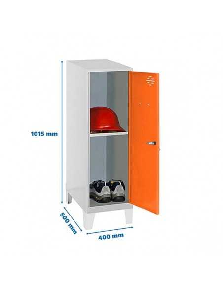 Armario Taquilla SIMON LOCKER Monobloque Mini + BAN. 915x400x500+PIES GR/NA | Taquilla metálica SimonLocker para vestuarios y of