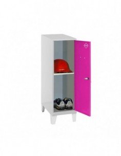 Armario Taquilla SIMON LOCKER Monobloque Mini + BAN. 915x400x500+PIES GR/RO | Taquilla metálica SimonLocker para vestuarios y of