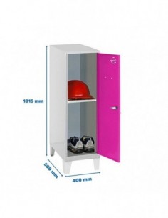 Armario Taquilla SIMON LOCKER Monobloque Mini + BAN. 915x400x500+PIES GR/RO | Taquilla metálica SimonLocker para vestuarios y of 2