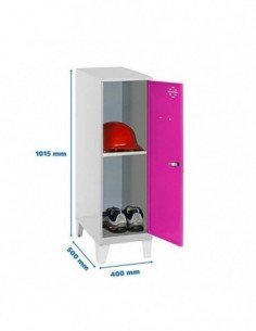 Armario Taquilla SIMON LOCKER Monobloque Mini + BAN. 915x400x500+PIES GR/RO | Taquilla metálica SimonLocker para vestuarios y of 2