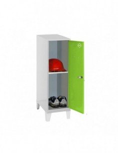 Armario Taquilla SIMON LOCKER Monobloque Mini + BAN. 915x400x500+PIES GR/VE | Taquilla metálica SimonLocker para vestuarios y of