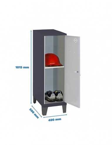Armario Taquilla SIMON LOCKER Monobloque Mini + BAN. 915x400x500+PIES AN/GR | Taquilla metálica SimonLocker para vestuarios y of