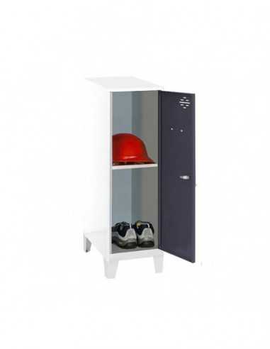 Armario Taquilla SIMON LOCKER Monobloque Mini + BAN. 915x400x500+PIES BL/AN | Taquilla metálica SimonLocker para vestuarios y of