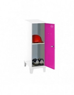 Armario Taquilla SIMON LOCKER Monobloque Mini + BAN. 915x400x500+PIES BL/RO | Taquilla metálica SimonLocker para vestuarios y of