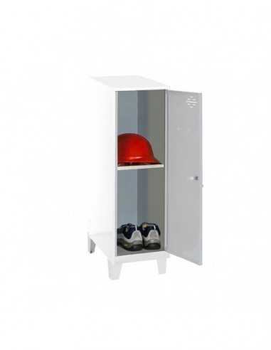 Armario Taquilla SIMON LOCKER Monobloque Mini + BAN. 915x400x500+PIES BL/GR | Taquilla metálica SimonLocker para vestuarios y of