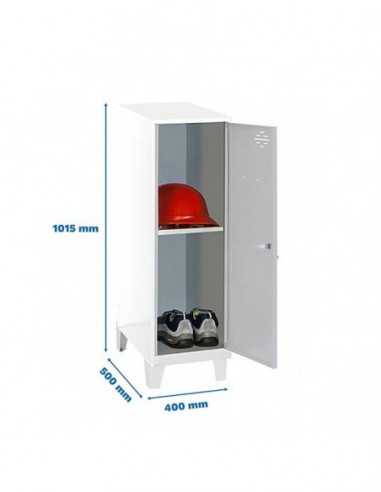 Armario Taquilla SIMON LOCKER Monobloque Mini + BAN. 915x400x500+PIES BL/GR | Taquilla metálica SimonLocker para vestuarios y of