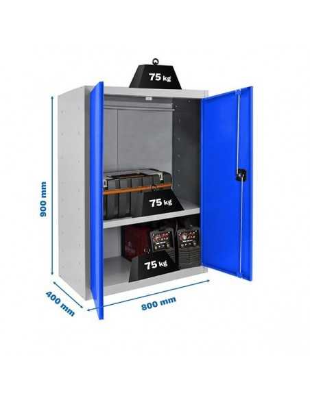 Armario Taquilla SIMON LOCKER PROF.Monobloque Multiusos 90x80x40 2/1 GR/AZ | Taquilla metálica SimonLocker para vestuarios y ofi