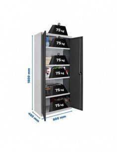 Armario Taquilla SIMON LOCKER PROF.Monobloque Multiusos 180x80x40 2/4 GR/AN | Taquilla metálica SimonLocker para vestuarios y of 2