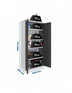 Armario Taquilla SIMON LOCKER PROF.Monobloque Multiusos 180x100x40 2/4 GR/AN | Taquilla metálica SimonLocker para vestuarios y o 2