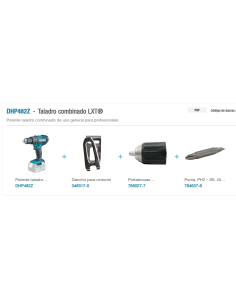 TALADRO DHP482Z COMBINADO 18V MAKITA 2