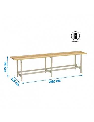 Armario Taquilla SIMON LOCKER Monobloque WOOD BENCH 2000 | Taquilla metálica SimonLocker para vestuarios y oficinas