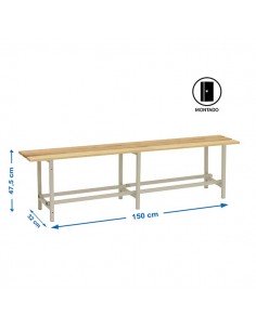 Armario Taquilla SIMON LOCKER Monobloque  WOOD BENCH 1500 | Taquilla metálica SimonLocker para vestuarios y oficinas 2
