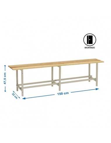 Armario Taquilla SIMON LOCKER Monobloque WOOD BENCH 1500 | Taquilla metálica SimonLocker para vestuarios y oficinas