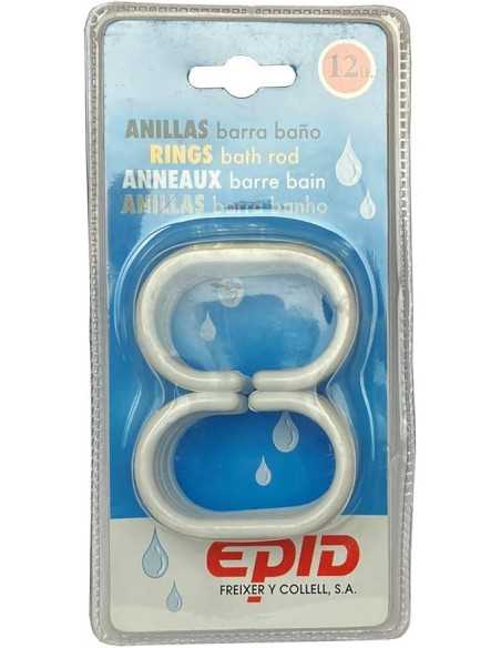 Anilla Cortina baño EPID Bolsa 12 Unidades Blanco | Compra