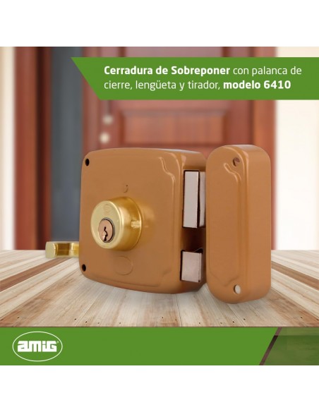 Cerradura AMIG 72U-100 Esmaltado Oro Derecha