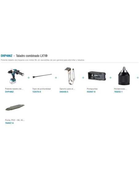 TALADRO DHP486Z COMBINADO BL 18V LXT 130NM MAKITA