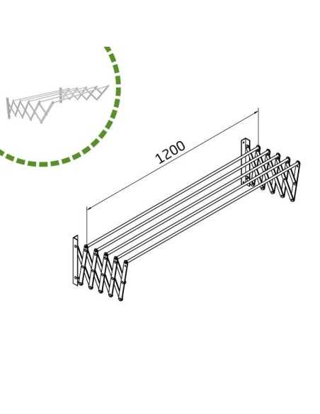 Tendedero AMIG Extensible KIT 1-1200 Aluminio Inoxidable