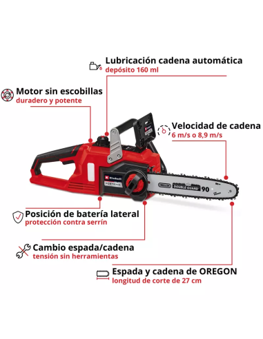 Motosierra a Batería EINHELL FORTEXXA 18/30 – Potencia, autonomía y corte preciso | Ferretería Cahersa