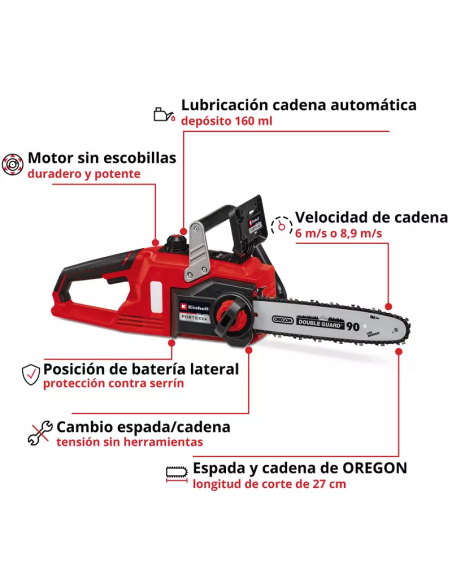 Motosierra a Batería EINHELL FORTEXXA 18/30 – Potencia, autonomía y corte preciso | Ferretería Cahersa