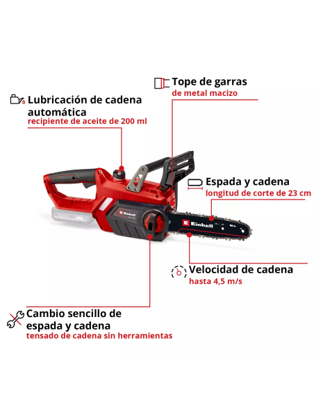 Motosierra a Batería EINHELL GE-LC 18 LI KIT