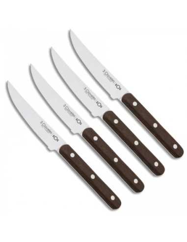 Set 4 Cuchillos Chuleteros Eos 3 CLAVERES 11.5 cm 4.5" | 3 Claveles | Ferretería Cahersa