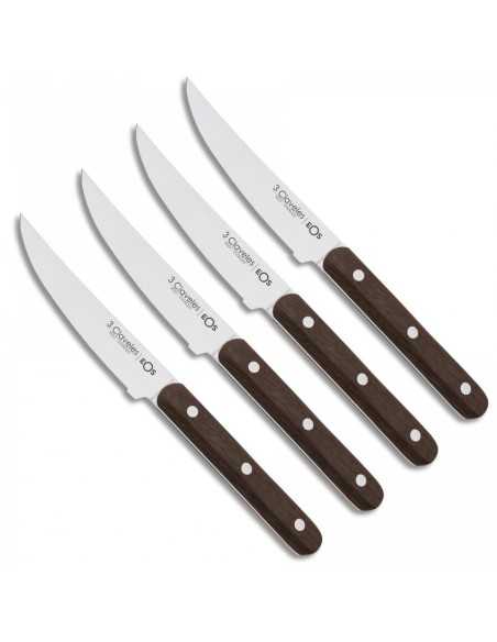 Set 4 Cuchillos Chuleteros Eos 3 CLAVERES 11.5 cm 4.5" | 3 Claveles | Ferretería Cahersa