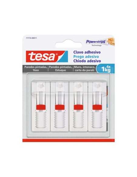 tesa® Clavo adhesivo ajustable para paredes pintadas y yeso 1 kg