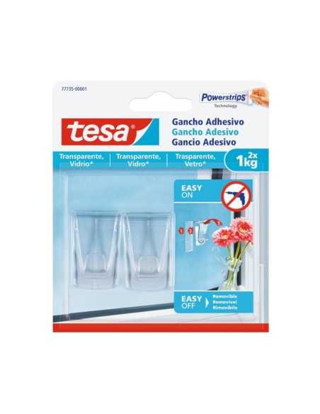 Gancho adhesivo para superficies transparentes y vidrio tesa® 1 kg