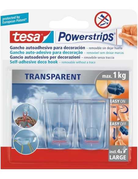 tesa® Gancho autoadhesivo para decoracion transparente