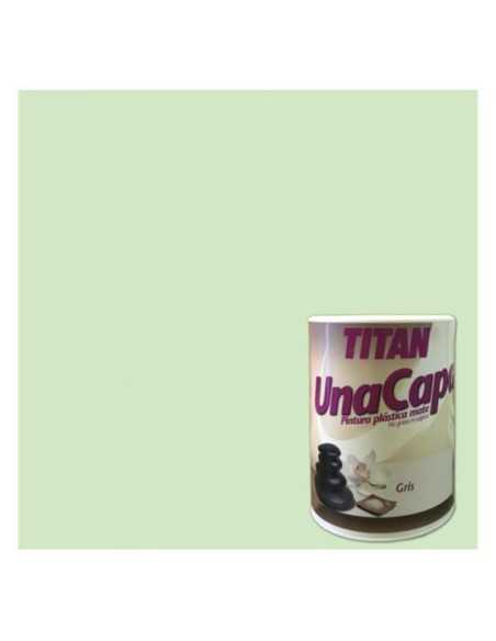 Pintura plastica una capa TITAN verde suave 6351 750 ml