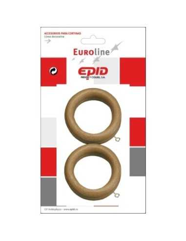 Anilla cortina hogar EPID 29 mm 6 unidades madera natural |