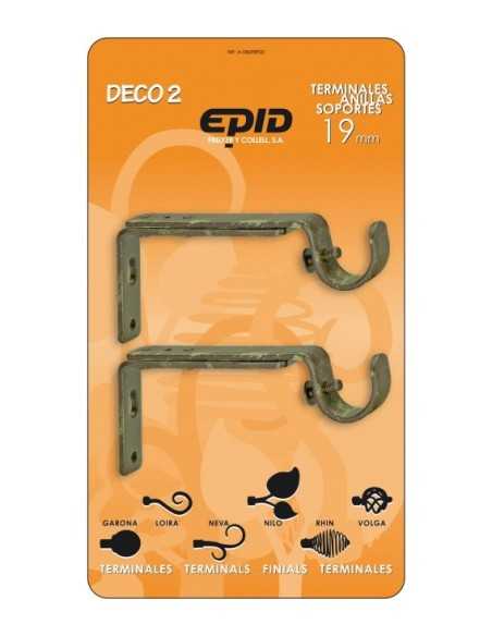 Soporte barra cortina EPID 19 mm extensible 2 unidades crema