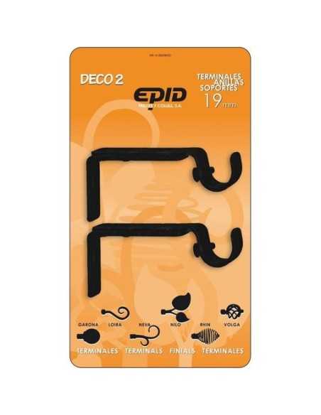 Soporte barra cortina EPID 19 mm extensible 2 unidades negro