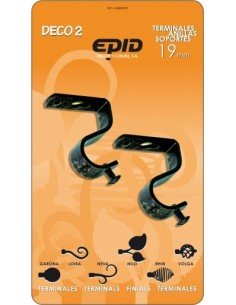 Soporte barra cortina techo EPID 19mm metal deco 2 burdeos |