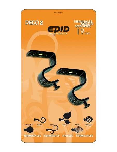 Soporte barra cortina techo EPID 19mm metal deco 2 burdeos |