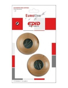 Soporte Lateral barra cortina EPID 29 mm 2 unidades madera