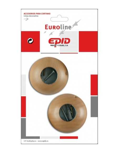 Soporte Lateral barra cortina EPID 29 mm 2 unidades madera