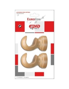Soporte techo barra cortina EPID 29 mm 2 unidades madera