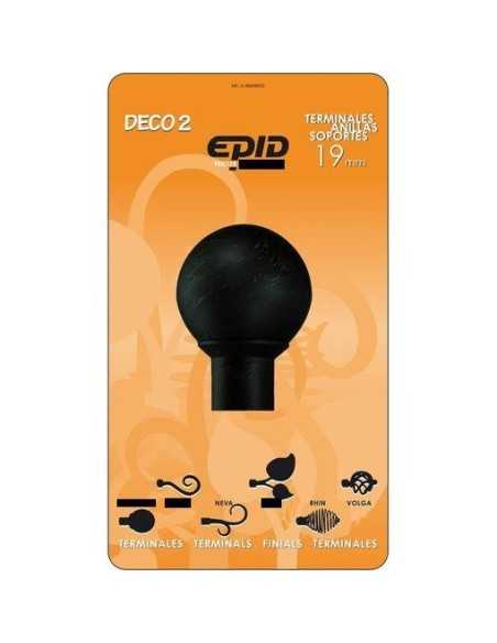 Terminal barra cortina EPID garona 19 mm metal negro |