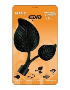 Terminal barra cortina Nilo EPID 19 mm izquierdo metal negro