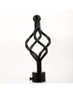 Terminal Barra Cortina Rhin EPID 19mm Metal Negro | Compra