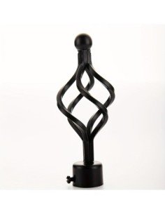 Terminal Barra Cortina Rhin EPID 19mm Metal Negro | Compra