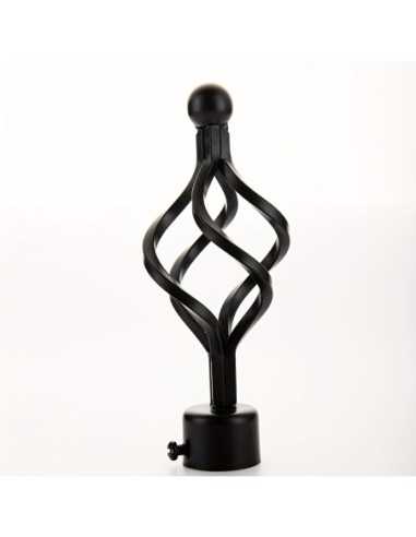 Terminal Barra Cortina Rhin EPID 19mm Metal Negro | Compra