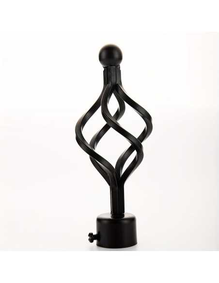 Terminal Barra Cortina Rhin EPID 19mm Metal Negro | Compra