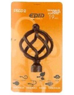 Terminal Barra Cortina Volga EPID 19mm Metal Burdeos |