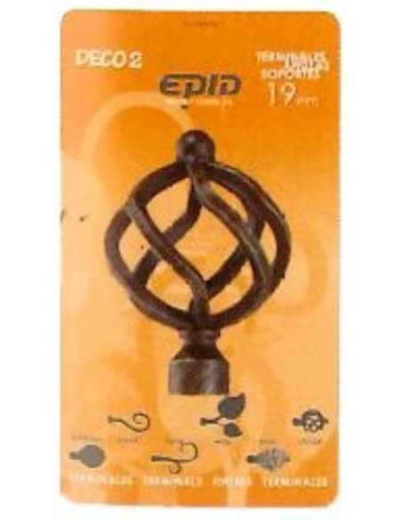 Terminal Barra Cortina Volga EPID 19mm Metal Burdeos |