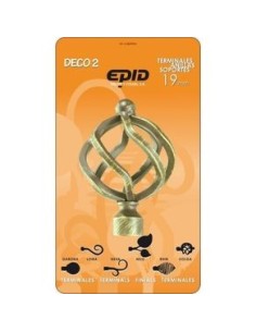 Terminal Barra Cortina Volga EPID 19mm Metal Crema | Compra