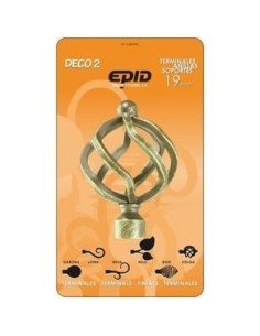 Terminal Barra Cortina Volga EPID 19mm Metal Crema | Compra