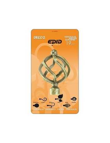 Terminal Barra Cortina Volga EPID 19mm Metal Crema | Compra